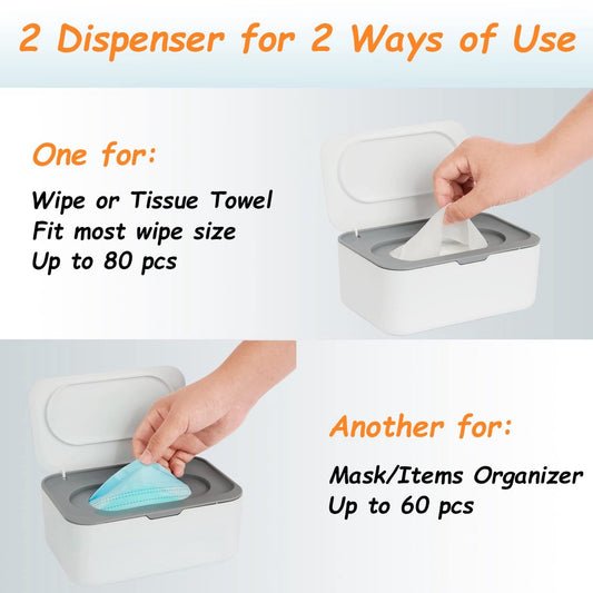 Wet wipes dispenser - 2 Pieces - Wipe box - Wet Toilet Paper Holder - Wet wipes storage box - Wipes Dispenser V1188-MS101-02437-1