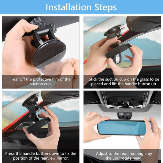 20*6 cm - car rearview mirror - rearview mirror - with suction cup - adjustable - car interior mirror - V1188-MS101-02446-1