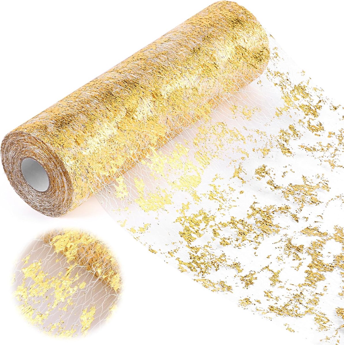 Table Runner - 28*275 cm - Gold Table Runner - Gold Foil Table Runner - Tablecloth - Polyester Table Runner - V1188-MS101-02447-1