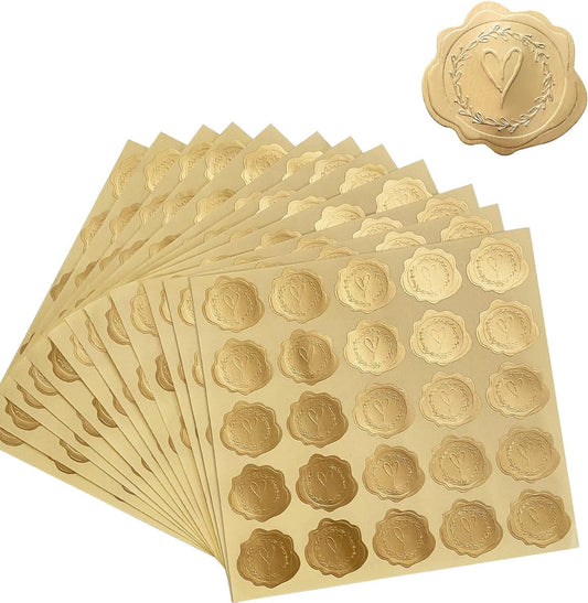 300 pieces - Sealing sticker - Gold sealing sticker - Sealing sticker - Gift sealing - Wedding sealing V1188-MS101-02454-1
