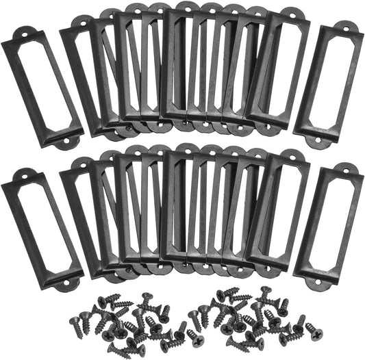 30 pieces - metal label holders - name card frame - drawer label holders - furniture label holders - library V1188-MS101-02456-1