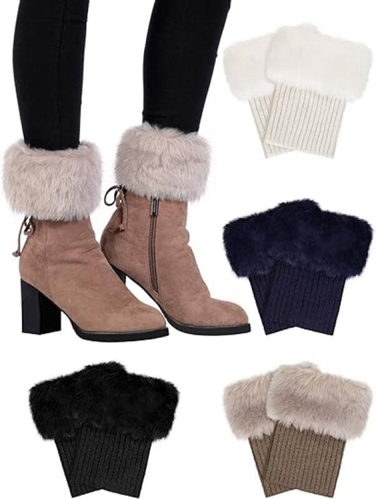 4 pairs of Leg Warmers - warm winter boots - warm winter ankle boots for women - Furry Fuzzy - short warm V1188-MS101-02462-1