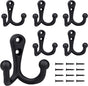 6 pieces - 54*49mm - Hook - Clothes hook - Retro double coat hooks - Wall hook - Metal hook - Universal hooks V1188-MS101-02464-1