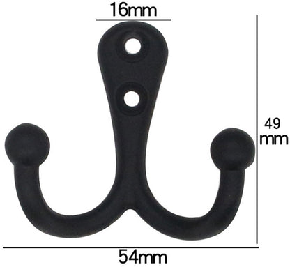 6 pieces - 54*49mm - Hook - Clothes hook - Retro double coat hooks - Wall hook - Metal hook - Universal hooks V1188-MS101-02464-1