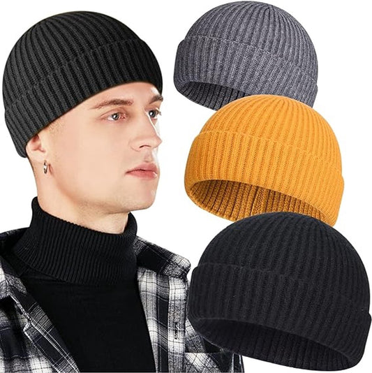 3 Pieces - hat - men's hat - Beanie - women's hat - men's beanie - Winter hat - knitted hat - Warm Hats - V1188-MS101-02468-1