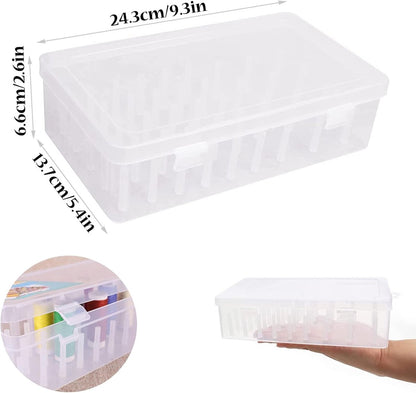 Sewing thread spool with 42 spools - Transparent sewing thread storage box - Empty sewing thread spools - V1188-MS101-02472-1