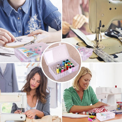 Sewing thread spool with 42 spools - Transparent sewing thread storage box - Empty sewing thread spools - V1188-MS101-02472-1