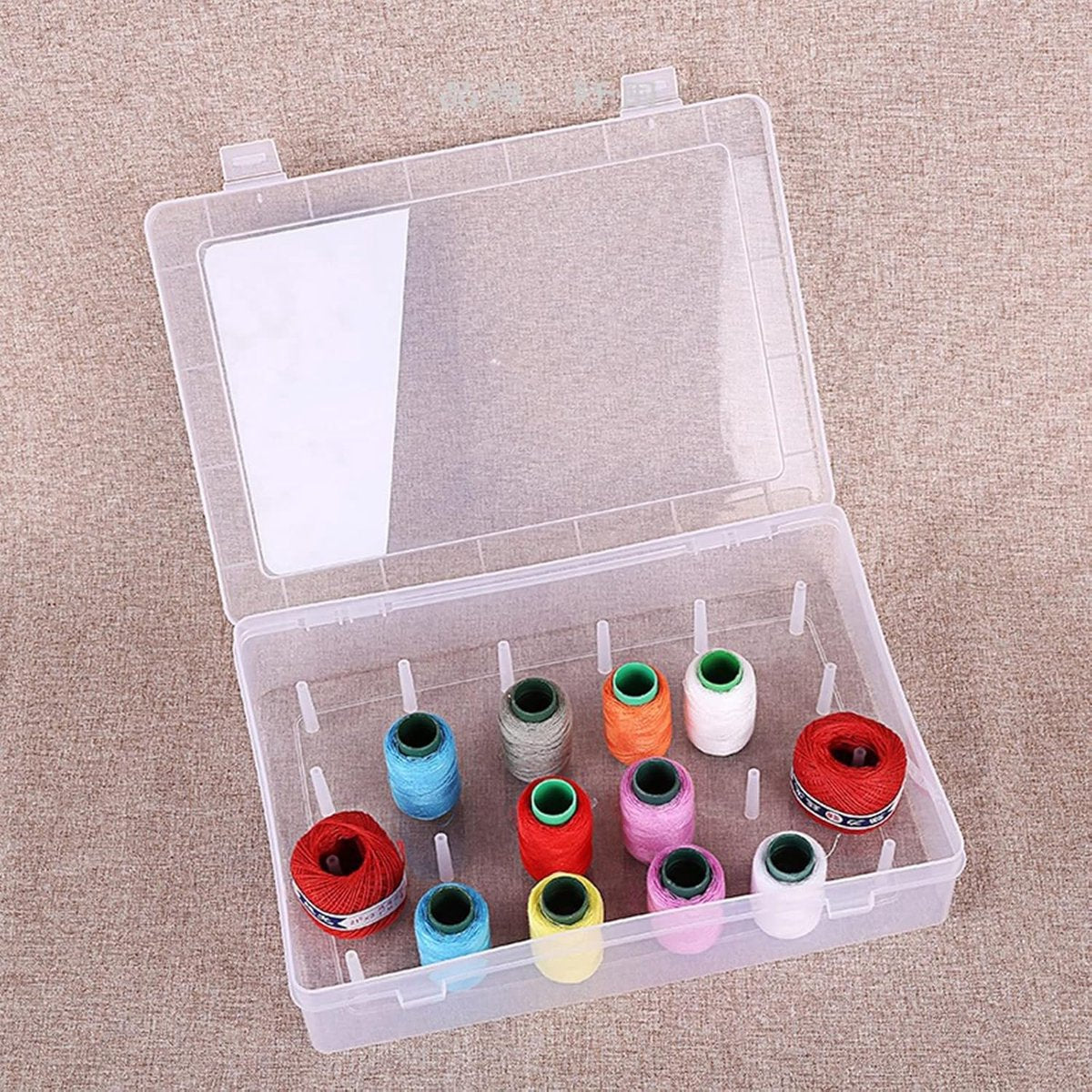 Sewing thread spool with 42 spools - Transparent sewing thread storage box - Empty sewing thread spools - V1188-MS101-02472-1