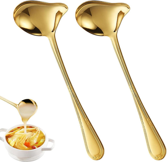 2 pieces - Gravy ladle - Spoon - Spoon with spout - Kitchen sauce ladle - Sauce ladle - Stirring spoon - Soup V1188-MS101-02476-1
