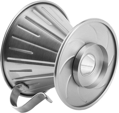 Pour Over Coffee Dripper - Stainless Steel Metal - Reusable - Cone Coffee Filter - Slow Brew Accessories for V1188-MS101-02479-1