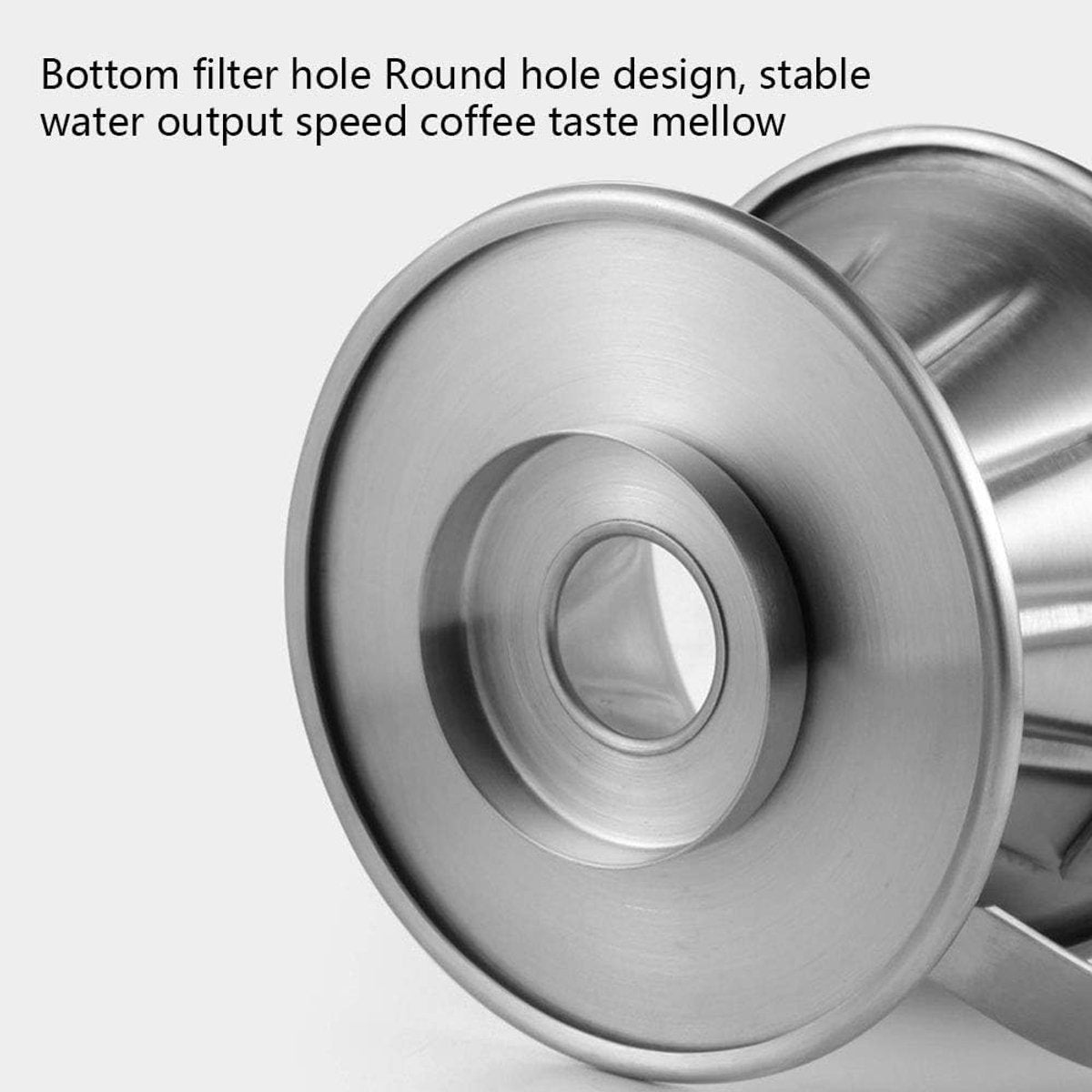 Pour Over Coffee Dripper - Stainless Steel Metal - Reusable - Cone Coffee Filter - Slow Brew Accessories for V1188-MS101-02479-1