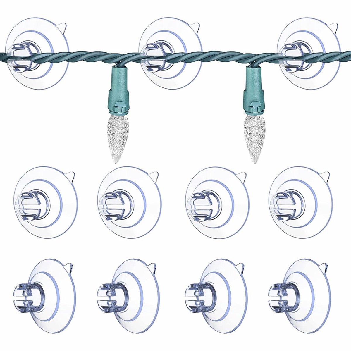 60 pieces - String Light Suction Cups - Suction Cup Hook - String Light Hanging Hooks - Suction Cups for V1188-MS101-02482-1