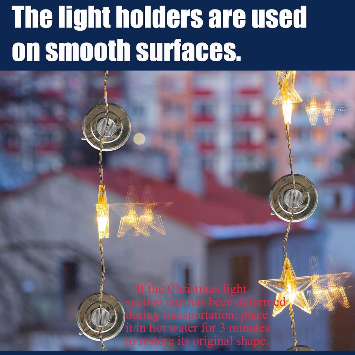 60 pieces - String Light Suction Cups - Suction Cup Hook - String Light Hanging Hooks - Suction Cups for V1188-MS101-02482-1