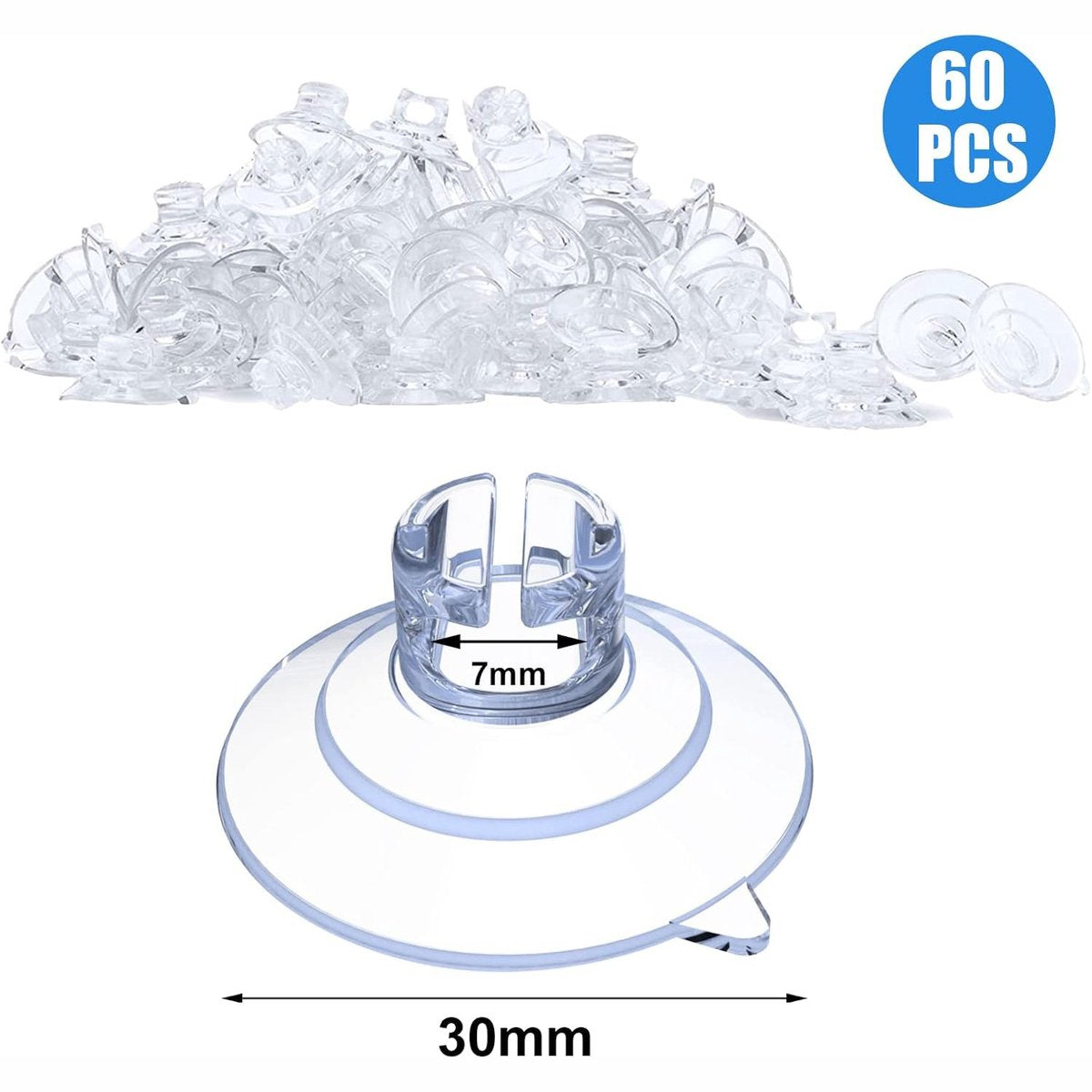 60 pieces - String Light Suction Cups - Suction Cup Hook - String Light Hanging Hooks - Suction Cups for V1188-MS101-02482-1