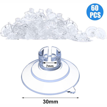 60 pieces - String Light Suction Cups - Suction Cup Hook - String Light Hanging Hooks - Suction Cups for V1188-MS101-02482-1