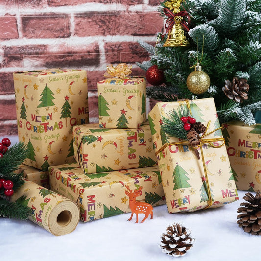 Wrapping paper - Christmas wrapping paper - Christmas gift paper - Wrapping paper with figures - 43 x 300cm - V1188-MS101-02485-1