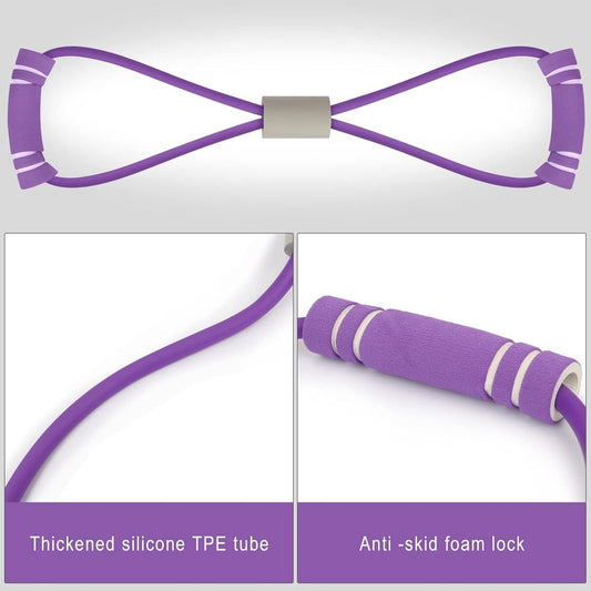 Fitness Elastic Bands - 2 Pieces - Figure 8 Resistance Bands - Resistance Power Band Tube - Fitness Bands - V1188-MS101-02486-1