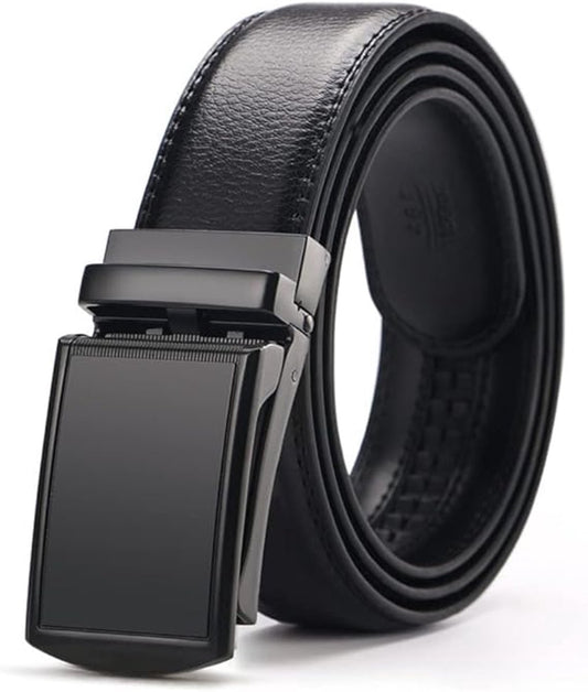 Men's Belt - 1 Piece - Belt (130cm) - Metal Belt - Leather Belt - Slide Buckle for Jeans and Trousers - Men - V1188-MS101-02493-1
