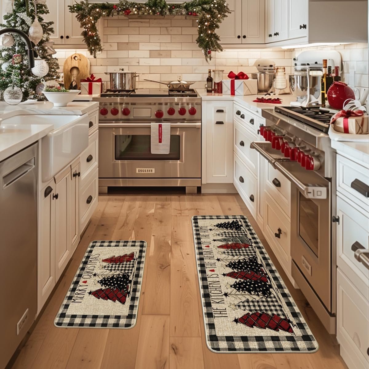 Kitchen runner 120x40 cm and 60x40 cm - Christmas rug - Kitchen mats runner - Kitchen rug carpet - kitchen V1188-MS101-02496-1