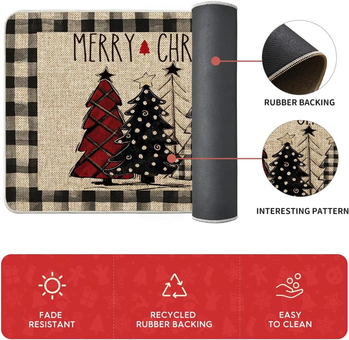 Kitchen runner 120x40 cm and 60x40 cm - Christmas rug - Kitchen mats runner - Kitchen rug carpet - kitchen V1188-MS101-02496-1