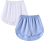 2-Piece Mini Adjustable Shirt Extender Removable Layering Half Length Underskirt with Buttons - False Hem - V1188-MS101-02502-1
