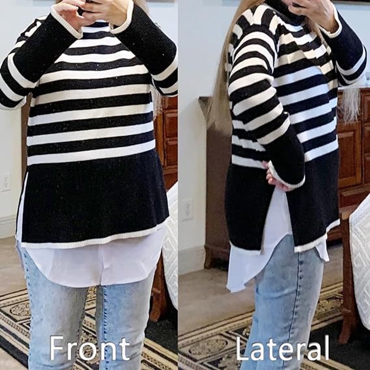 2-Piece Mini Adjustable Shirt Extender Removable Layering Half Length Underskirt with Buttons - False Hem - V1188-MS101-02502-1