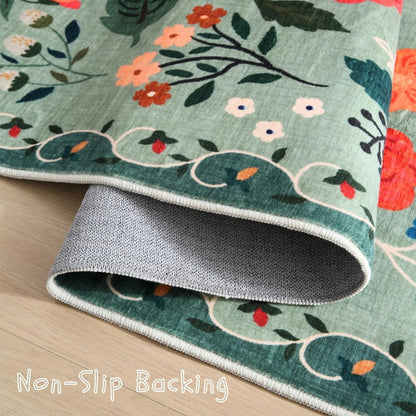 indoor doormat - Machine washable - vintage pattern - Boho style - Small rug - 40 x 60cm - Green V1188-MS101-02508-1