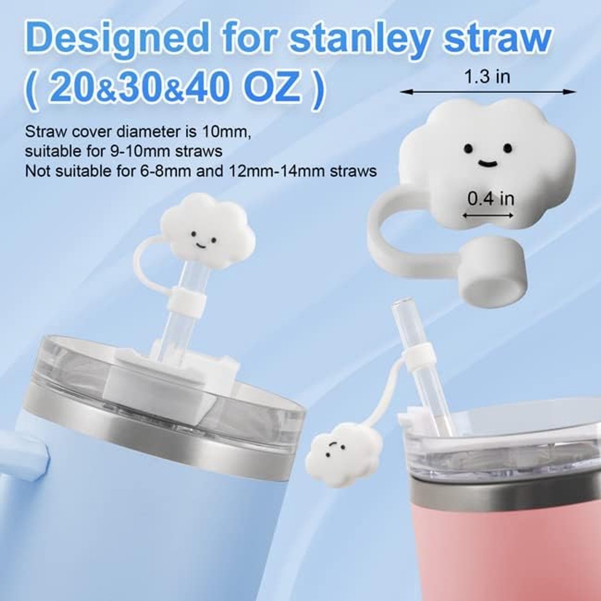 Bottle Caps - 3 Pieces - Straw Lid - Straw Sleeve - Suitable for Stanley Cup Accessories V1188-MS101-02509-1