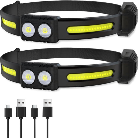 2x LED headlamp - Rechargeable LED Headlamp - head light - rechargeable headlamp - Work light - War emergency V1188-MS101-02518-1