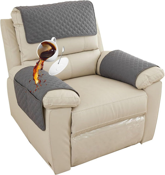 Sofa Cover - 3-Piece Set - Sofa Armrest Cover - Cushion Armrest Pad - Armchair Cover with Pockets - Sofa V1188-MS101-02523-1