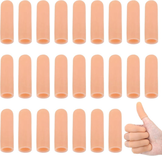 30 Pieces Finger Protectors - Gel Finger Pads - Fingertip Protectors - Finger Covers - Silicone Finger Covers V1188-MS101-02546-1