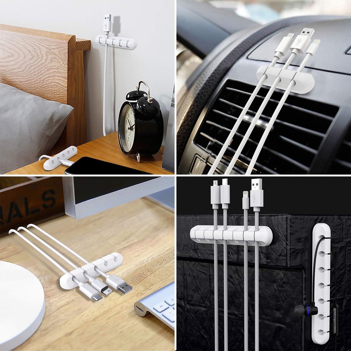3 pieces - Cable holder - Cable clamp holder - cable management system - cable organizer - cable clip - desk V1188-MS101-02549-1