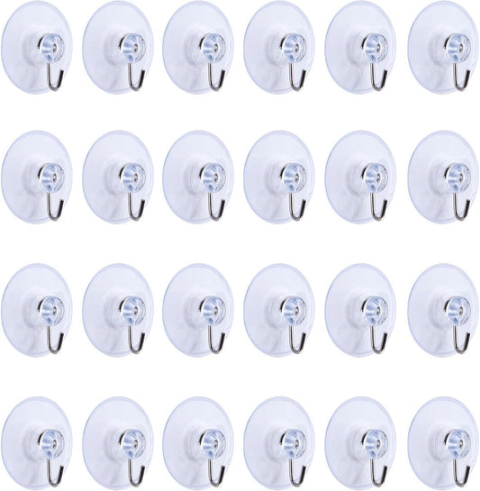 24 Pieces Suction Cup with Hook - Suction Cup with Hook Set - Hanging Hooks with Suction Cup - Kitchen Hooks V1188-MS101-02555-1