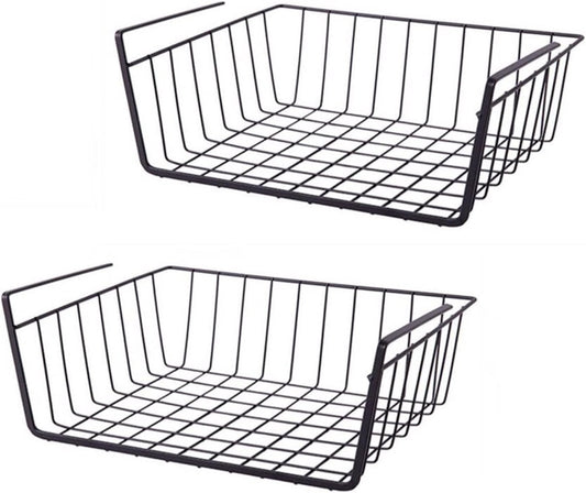 Set of 2 removable metal hanging baskets - organizer - closet hanging basket - suitable for desks, kitchens, V1188-MS101-02557-1