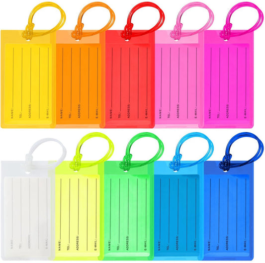 10 pieces - luggage tags - colored plastic PVC labels - waterproof PVC luggage tags - luggage tags for V1188-MS101-02567-1