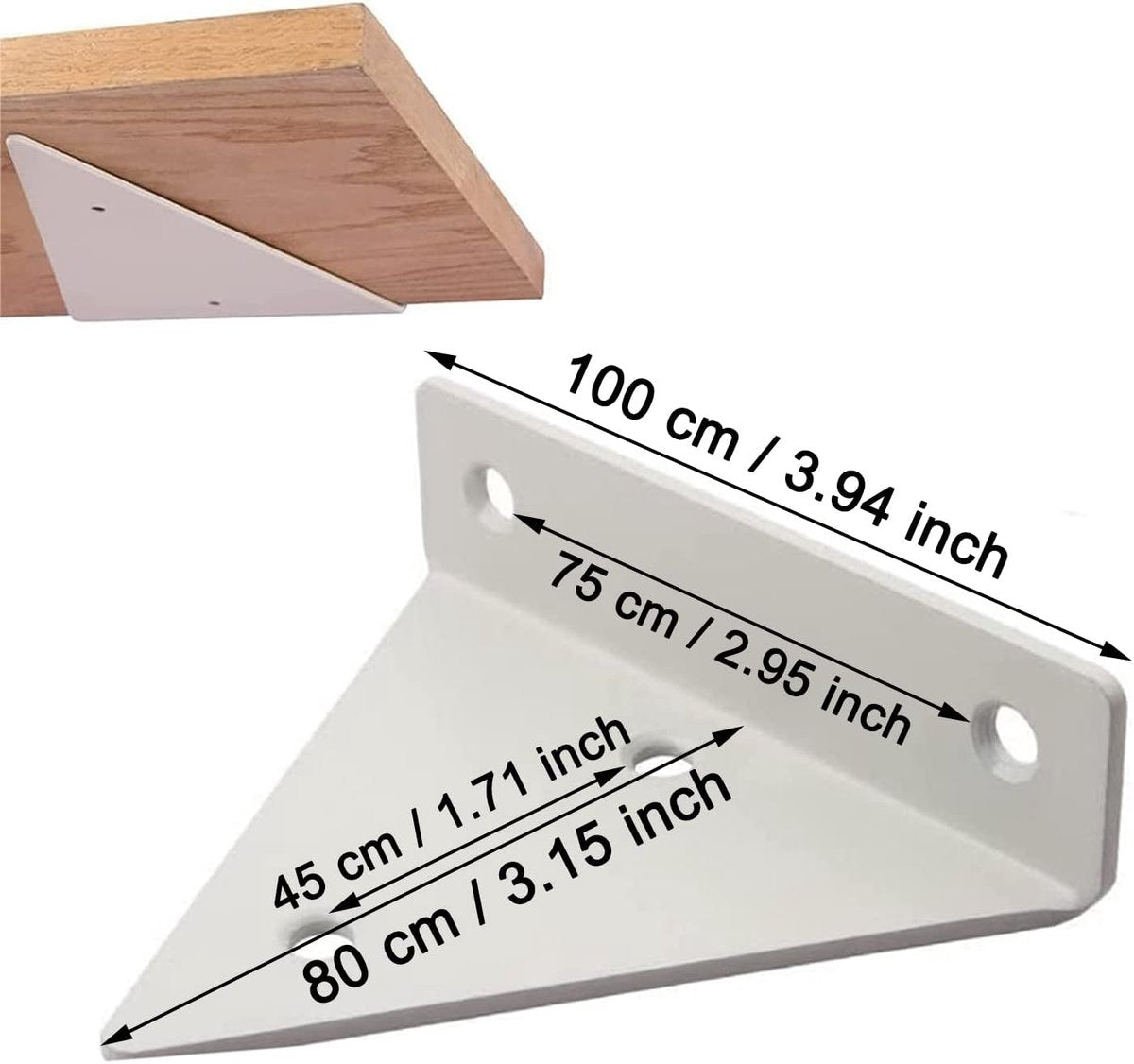 4 pieces - Shelf brackets - 10*8 cm - Wall-mounted floating bracket - Concealed shelf bracket - metal shelf V1188-MS101-02599-1