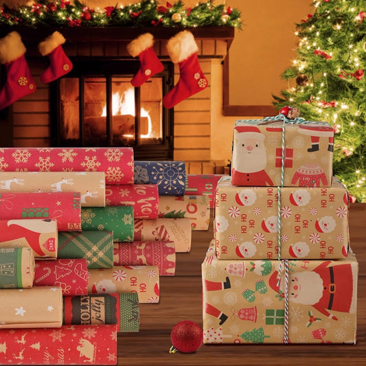 Wrapping paper - Christmas wrapping paper - Christmas gift paper - Wrapping paper with figures - 43 x 300cm - V1188-MS101-02607-1