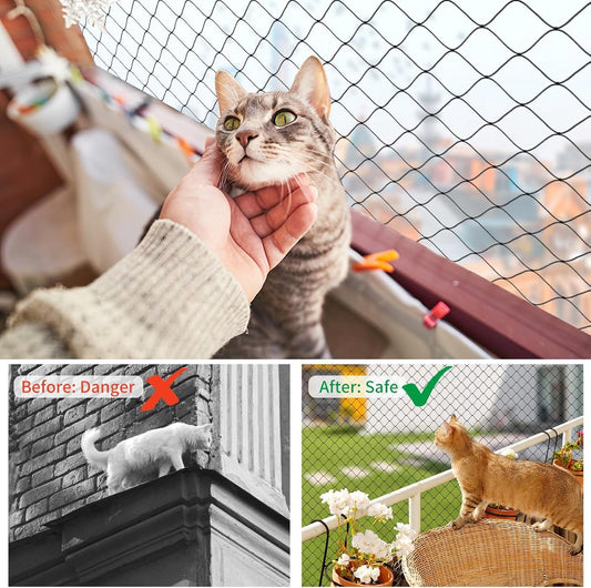 Cat Net - 8*3 m - Cat Balcony Net - Cat Protection Net - Cat Mesh - fall protection net for cats - fall V1188-MS101-02609-1