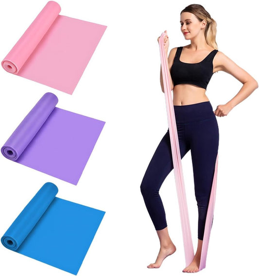 3 pieces - Exercise bands - 1.5 m - Resistance band - Resistance bands - Silicone exercise bands - yoga band V1188-MS101-02613-1