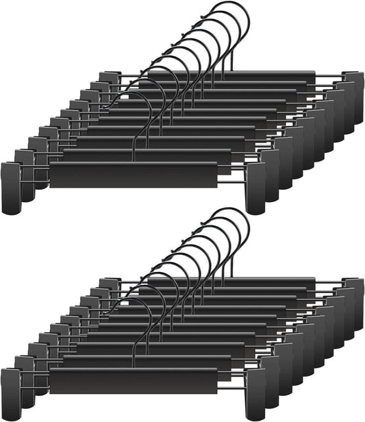 Clothes Hangers - 20 Pieces - Trouser Hangers - Trouser Hangers with Clips - Garment Hangers - Skirt Hangers V1188-MS101-02633-1