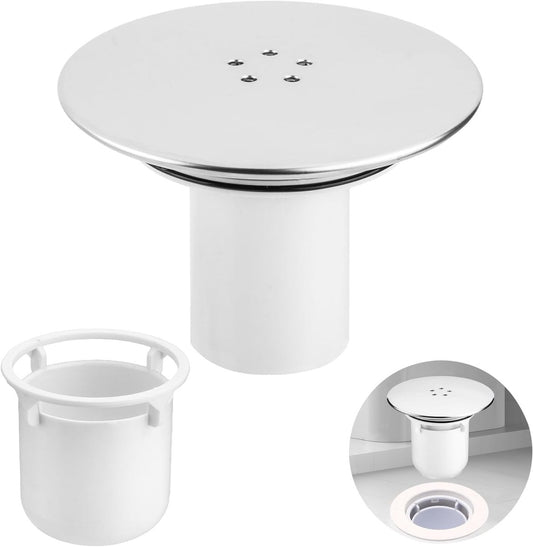 Shower Drain Cover - Chrome Shower Drain - Hair Drain Covers - 90 mm / 115 mm - Removable Top Piece - Fast V1188-MS101-02639-1
