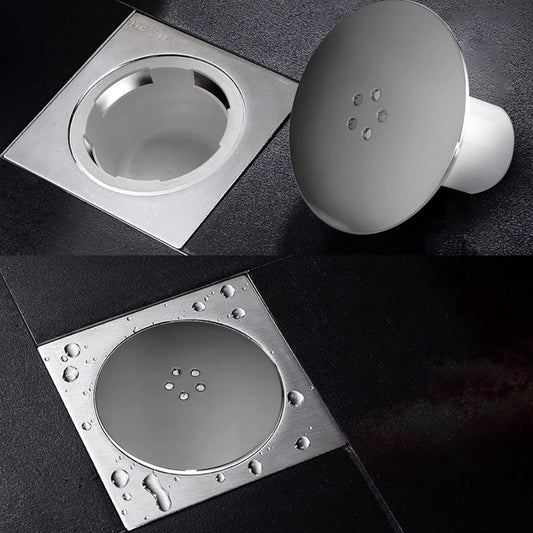 Shower Drain Cover - Chrome Shower Drain - Hair Drain Covers - 90 mm / 115 mm - Removable Top Piece - Fast V1188-MS101-02639-1