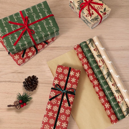 Wrapping paper - Christmas wrapping paper - Christmas gift paper - Wrapping paper with figures - 43 x 300cm - V1188-MS101-02640-1