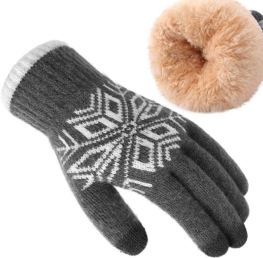 Women's Gloves - Men's Gloves - Men's / Women's Gloves - Winter Gloves - Knitted Glove with Fleece Lining - V1188-MS101-02644-1