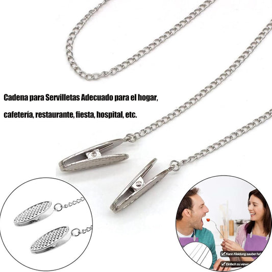 Napkin chain with clips - 4 pieces napkin chain - napkin clips - napkin clips with chain - 50 cm metal chain V1188-MS101-02651-1