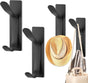 Pieces Wall-Mounted Coat Rack - No Drilling Required - Black Solid Wall Hook - Self-Adhesive Coat Hooks - V1188-MS101-02653-1