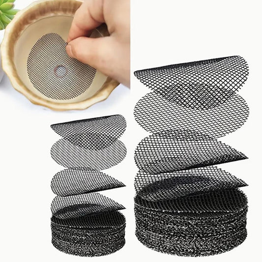 100 pieces - Round flowerpot mat - flowerpot mat - mesh garden mat - plant pot bonsai soil grid - for garden V1188-MS101-02672-1