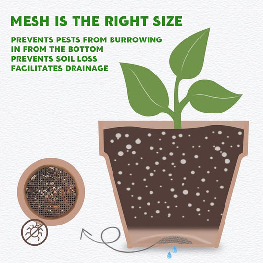 100 pieces - Round flowerpot mat - flowerpot mat - mesh garden mat - plant pot bonsai soil grid - for garden V1188-MS101-02672-1