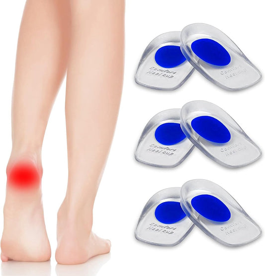 3 pairs - gel heel cushions - heel spur insoles - heel protectors - silicone heel spur - arch supports - V1188-MS101-02675-1
