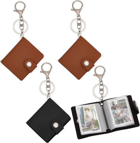 4 pieces - Mini photo album - 2 inch - Photo album - keychain - mini retro photo album - with lobster claw V1188-MS101-02676-1